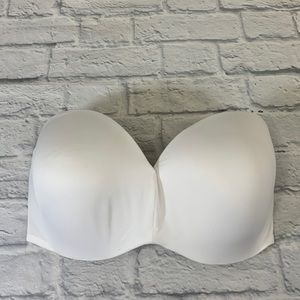 Maidenform White Strapless Bra with Additional straps as needed. 38DDD New
